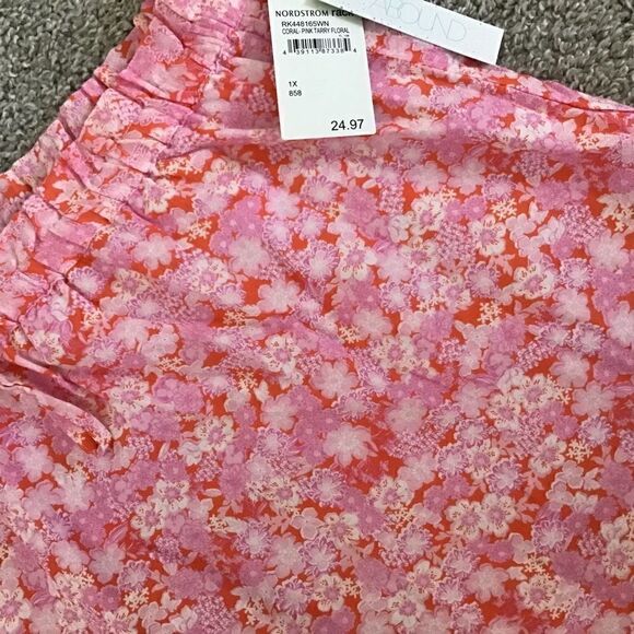 Abound Coral Pink Tarry Floral Skirt Various New With Tags - Picture 5 of 6